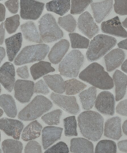 Waterbrook Medium Sliced Pebble Mosaic in Pewter Grey For Bathroom 100003090