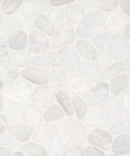 Waterbrook Medium Sliced Pebble Mosaic in Thassos For Bathroom 100003095