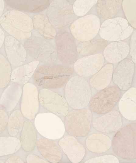 Waterbrook Jumbo Sliced Pebble Mosaic in White For Kitchen 100003098