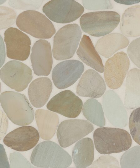 Waterbrook Jumbo Sliced Pebble Mosaic in Golden For Kitchen 100003101