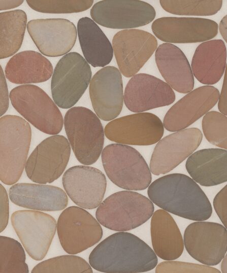Waterbrook Jumbo Sliced Pebble Mosaic in Brown For Dining Area 100003104