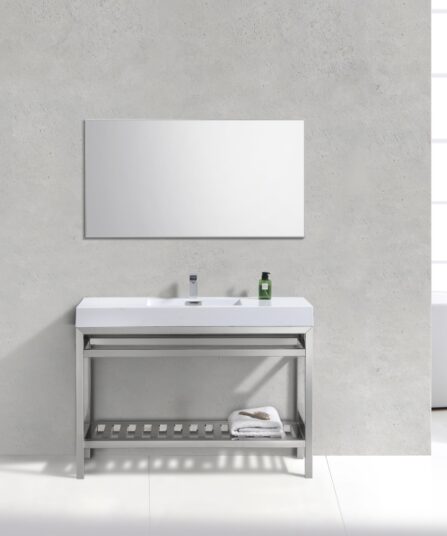Cisco 48" Stainless Steel Console with Acrylic Sink - Chrome 35"H x 47.5"W x 18.75"D Bath Room Cabinets For Bathroom AC48