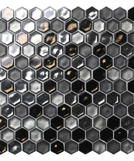 CORDOBA GREY Glossy| Matte Glass 1x1 Tiles For Living Room AHX-02