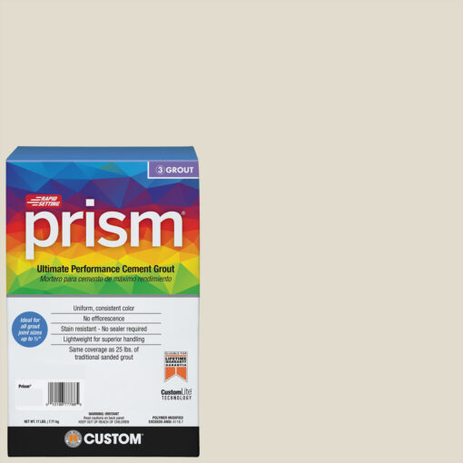 Custom Prism #011 Snow White 17lb. Sanded Grout For Bathroom CUSPSM-011-17