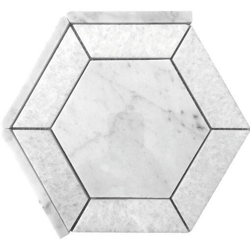 WAKEFIELD Polished Bianco Carrara, Crystal White 8x8 Tiles For Bathroom DC-H21