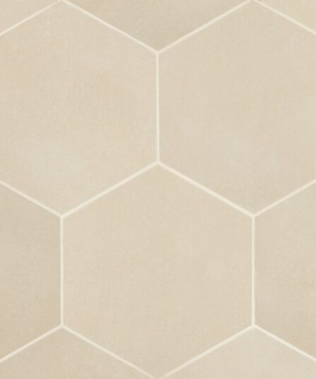 Makoto 10" x 11.5" Hexagon Matte Porcelain Tile in Tatami Beige For Dining Area DECMAKTABHEX10M