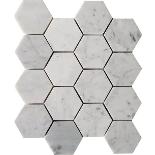 CARRARRA HEX 3X3 POLISHED Polished Bianco Carrara 3х3 Tiles For Comfort Room KB-G06P