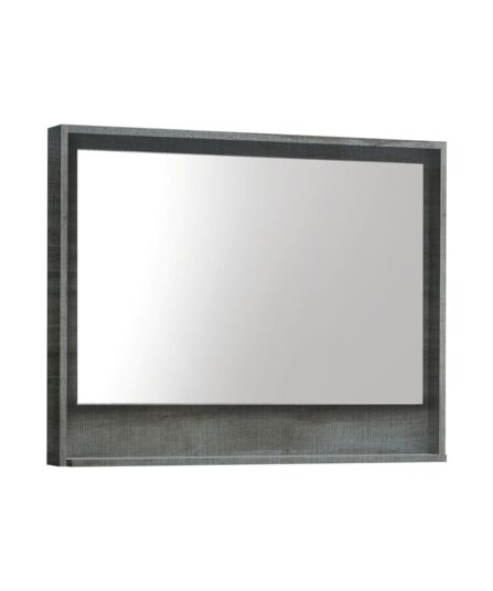 Bosco 36" Framed Mirror With Shelve - Ocean Gray Finish 29.5"H x 35.5"W x 5.6"D Bath Room Cabinets For Bathroom KB36BE-M