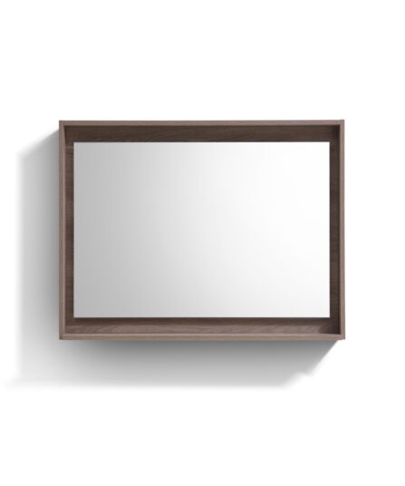KUBE 38" Framed Mirror With Shelve - Butternut  Finish 27.5"H x 38"W x 5"D Bath Room Cabinets For Bathroom KB40BTN-M