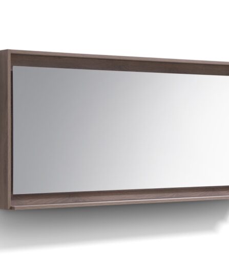 Kube 60" Framed Mirror With Shelve - Butternut  Finish 29.5"H x 59"W x 5.6"D Bath Room Cabinets For Bathroom KB60BTN-M