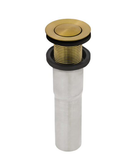 Push Pop-up Drain for Bathroom Sinks without Overflow Satin Brass Matte Gold RVA5103GG