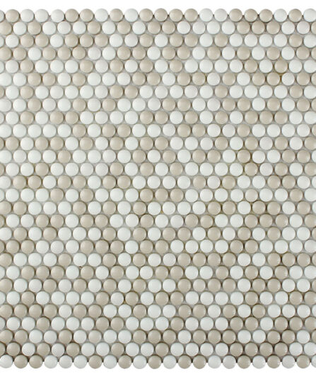 CERCLE BEIGE Glossy Recycled Glass 0.5x0.5 Tiles For Bathroom VRE-11
