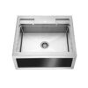 Apron Front Sink Straight(with black glass panel decorated) 18G: 30"L x 26"W x 10"D(outside) For Kitchen DAFF3026G
