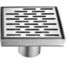 Shower square drain -- 9G 304 type stainless steel polished satin finish: 5-1 4"L x 5-1 4"W x 3-1 8"D Drain: 2" (Compatible drain base SDB060205 or SDB040206) For Bathroom LYE050504