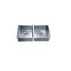 Undermount Small Radius Equal Double Bowl 18G: 34-3 16"L x 17-3 16"W x 9"D (outside) For Kitchen SRU331616-N