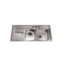 Top Mount Double Bowl 20G: 45-7 8"L x 19-7 8"W x 9-1 2"D (Large) 7-1 4" (Small) (outside) For Kitchen CH366