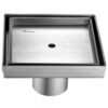 Shower square drain --18G 304 type stainless steel polished satin finish: 5"L x 5"W x 2"D For Bathroom SCO050504