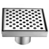 Shower square drain -- 9G 304 type stainless steel polished satin finish: 5-1 4"L x 5-1 4"W x 3-1 8"D Drain: 2" (Compatible drain base SDB060205 or SDB040206) For Bathroom LRE050504