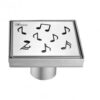 Shower square drain -- 9G 304 type stainless steel polished satin finish: 5-1 4"L x 5-1 4"W x 3-1 8"D Drain: 2" (Laser Cut & Bend) For Bathroom LSE050504