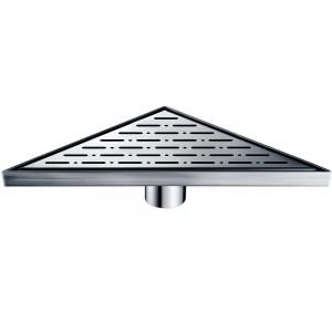 Shower triangle drain--14G 304type stainless steel polished satin finish: 14-1 8"L"x10"Wx7-3 16"Hx3-1 8"D For Bathroom TRO131004