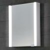 LED Wall Hang Mirror Medicine Cabinet with Matte Aluminum Frame and IR Sensor; Overall Size: 21-5 8"L x 5-5 16"W x 27-9 16"H For Bathroom DLEDLV14