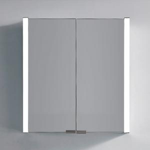 LED Wall Hang Aluminum Mirror Medicine Cabinet with White Painting Frame and IR Sensor; Overall Size: 25-9 16" L x 5-5 16"W x 27-9 16"H For Bathroom DLEDLV15