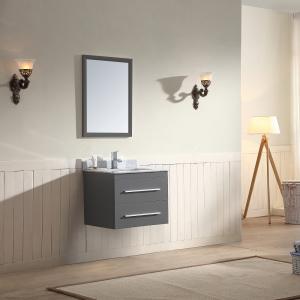Gloria Plywood and MDF with self soft closing hinges dark grey finished cabinet: 25"Wx21-1 2"Dx20-1 4"H For Bathroom AMGWC242134