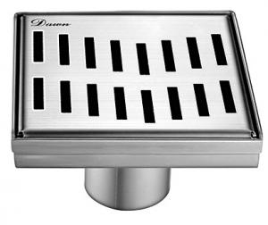 Shower square drain -- 14G 304 type stainless steel polished satin finish: 5-1 4"L x 5-1 4"W x 3-1 8"D Drain: 2" (Recommend Drain Base SDB060205 or SDB040206) For Bathroom LGS050504