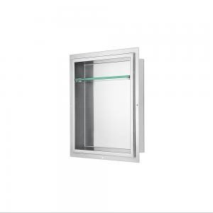 Stainless Steel Framed Shower Niche; Size: 14"L x 4-3 8"W x 18"H (inside)
 For Bathroom FNIBN1814