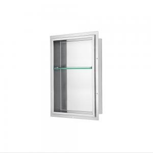 Stainless Steel Framed Shower Nichel; Size: 14"L x 4-3 8"W x 24"H (inside)
 For Bathroom FNIBN2414