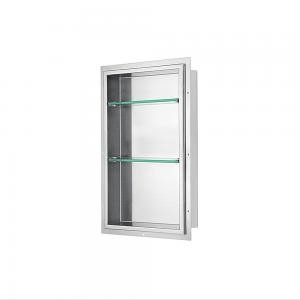 Stainless Steel Framed Shower Niche; Size: 14"L x 4-3 8"W x 32"H (inside)
 For Bathroom FNIBN3214