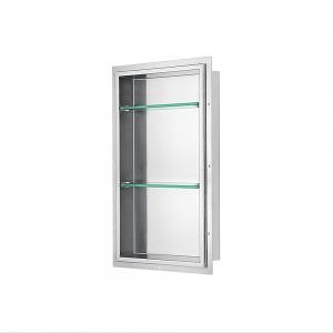 Stainless Steel Framed Shower Niche; Size: 14"L x 4-3 8"W x 36"H For Bathroom FNIBN3614